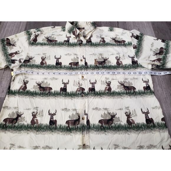 Outdoor Life Nature Buck Deer Collared Button Up Short Sleeve Shirt | Size XXL - Picture 5 of 6